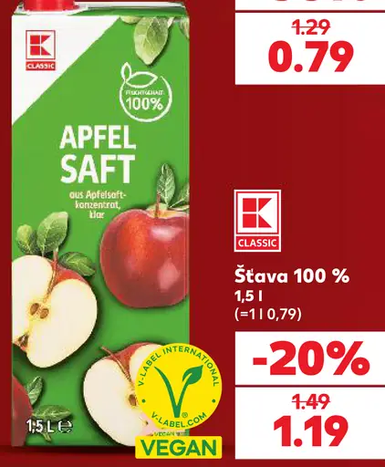 K-Classic 100 % jablková šťava