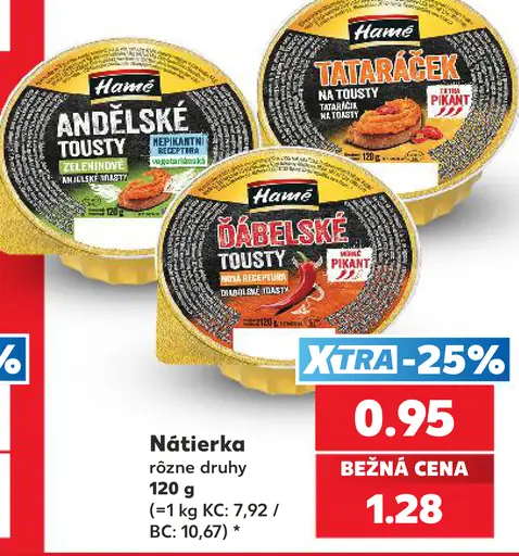 Hamé nátierka – Andělské tousty, Tataráček, Ďábelské tousty