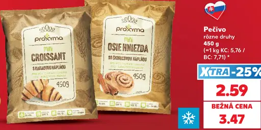 Pečivo – mini croissant a mini osie hniezda, rôzne druhy
