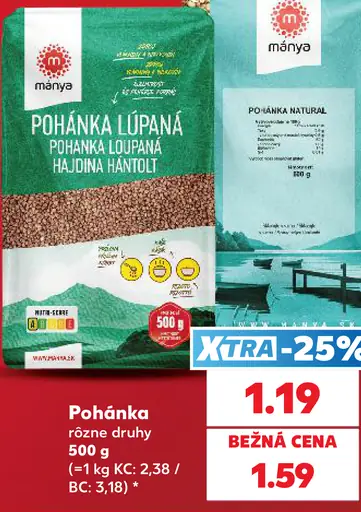 Manya pohánka rôzne druhy