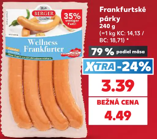 Berger Wellness frankfurtské párky