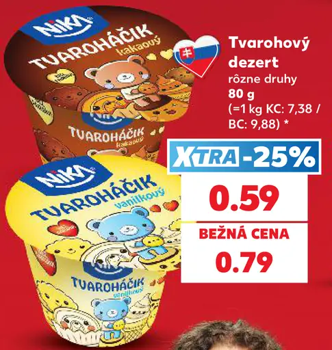 Nika tvarohový dezert rôzne druhy