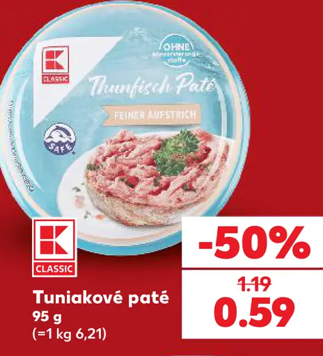 K-Classic tuniakové pâté, jemný nátierkový výrobok