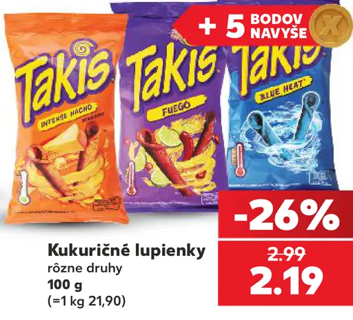 Takis kukuričné lupienky