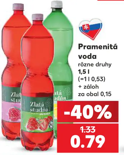 Pramenitá voda rôzne druhy