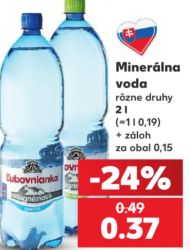 Minerálna voda rôzne druhy