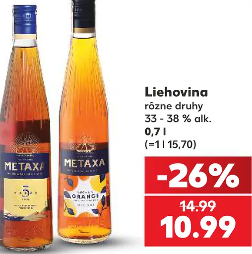 Metaxa liehovina rôzne druhy
