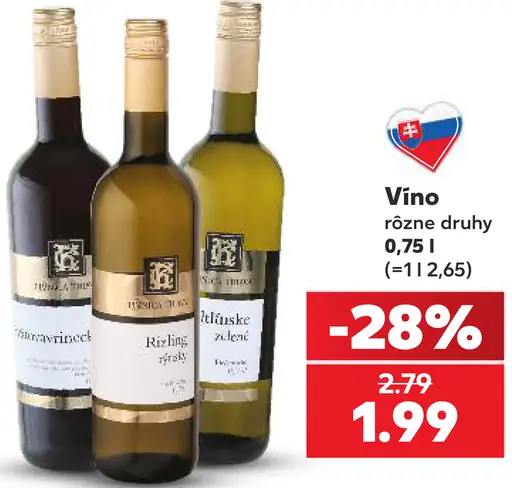 Vino rôzne druhy
