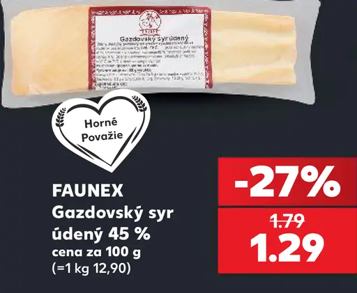 Faunex Gazdovský syr údený 45 %