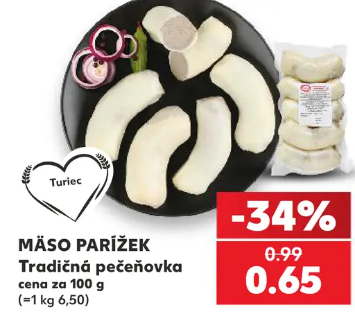Mäso Parížek tradičná pečeňovka