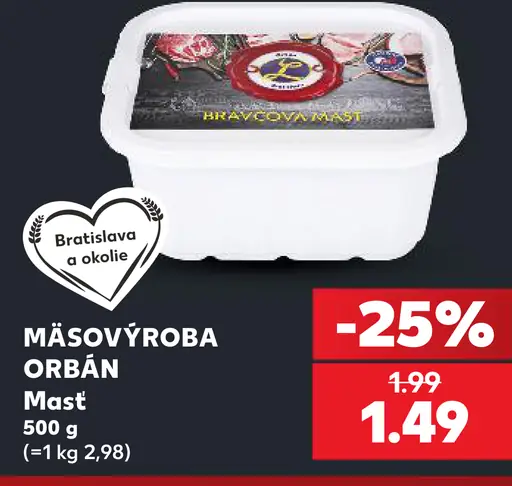 Mäsovýroba Orbán Masť bravčová