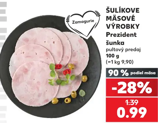Šulikove masové výrobky Prezident šunka
