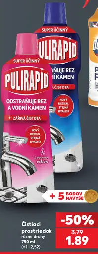 Pulirapid čistiaci prostriedok rôzne druhy