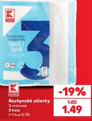 K-Classic Kuchynské utierky 3-vrstvové