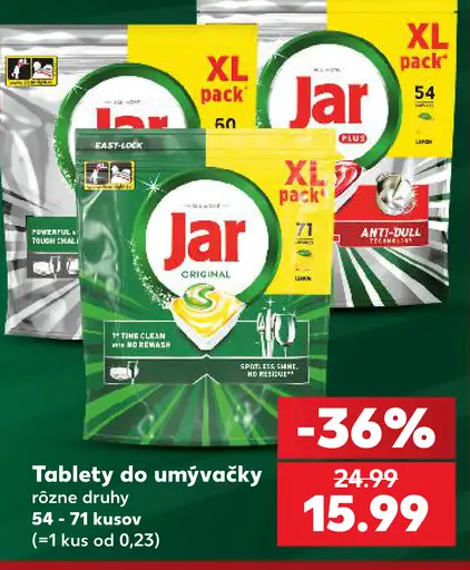 Jar tablety do umývačky rôzne druhy