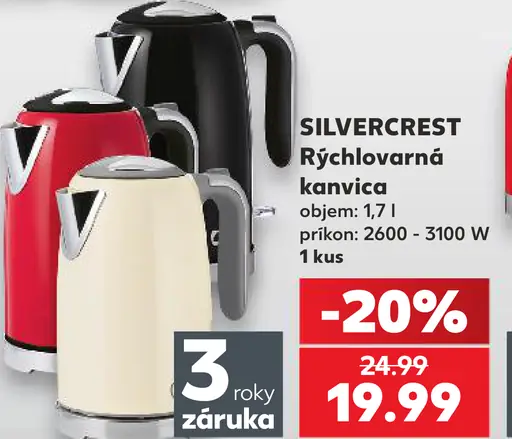SilverCrest Rýchlovarná kanvica