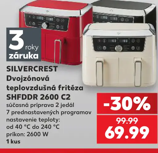 SilverCrest Dvojzónová teplovzdušná fritéza SHFDDR 2600 C2