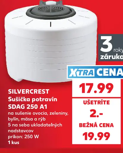 Silvercrest sušička potravín SDAG 250 A1