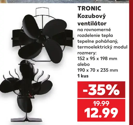 Tronic Kozubový ventilátor