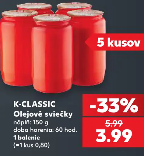 K-Classic Olejové sviečky