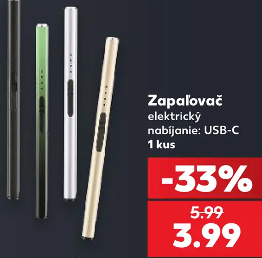 Elektrický zapaľovač s USB-C nabíjaním
