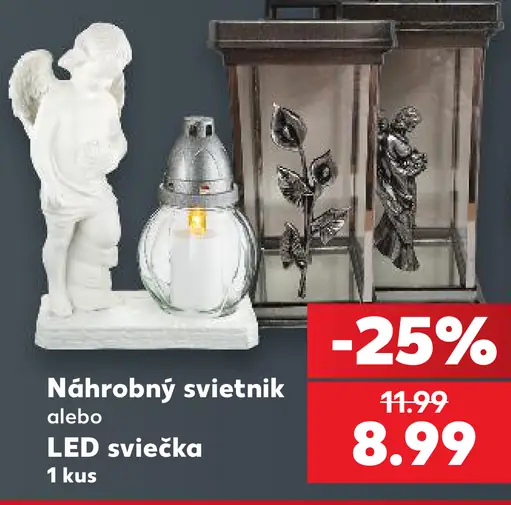 Náhrobný svietnik alebo LED sviečka