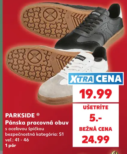 Parkside pánska pracovná obuv s oceľovou špičkou, bezpečnostná kategória S1P