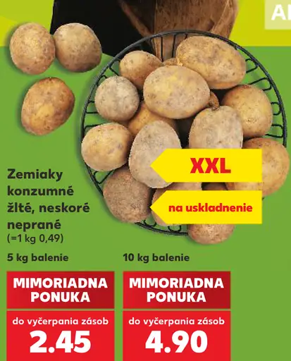 Zemiaky konzumné žlté neprané
