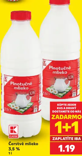 K-Classic Plnotučné mlieko 3,5%