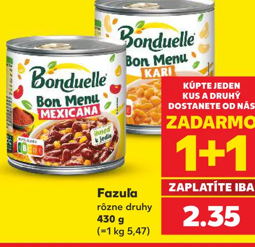 Bonduelle Bon Menu fazuľa