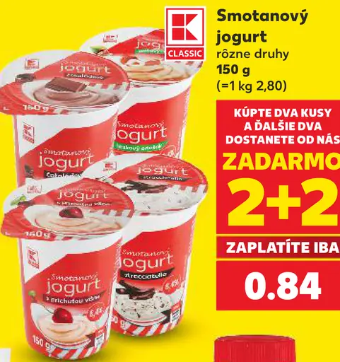 K-Classic Smotanový jogurt rôzne druhy