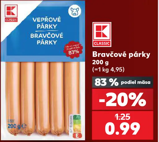 K-Classic Bravčové párky