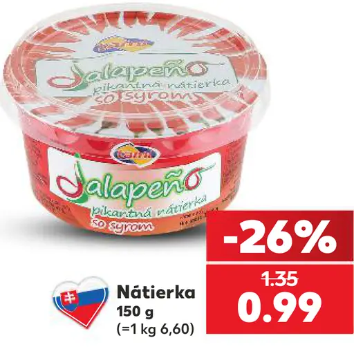 K-Classic nátierka jalapeño pikantná so syrom