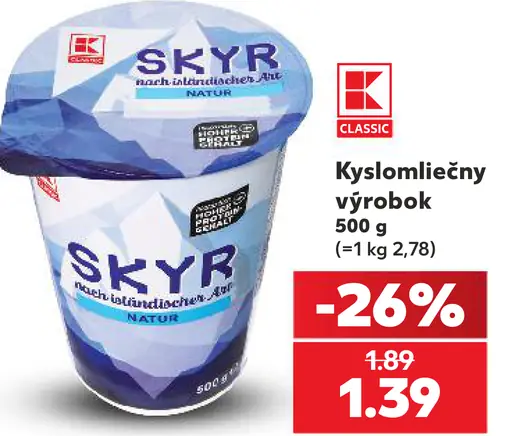 K-Classic Skyr Kyslomliečny výrobok