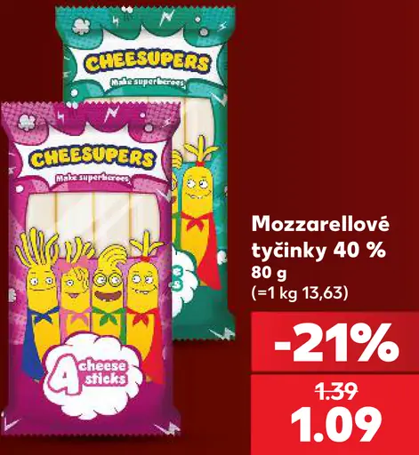 Cheesupers Mozzarellové tyčinky