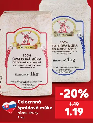 Celozrnná špaldová múka – rôzne druhy