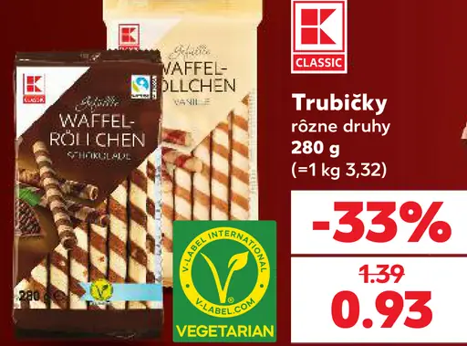 Trubičky rôzne druhy