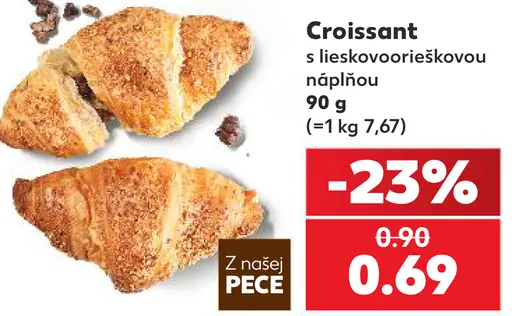 Croissant s lieskovoorieškovou náplňou
