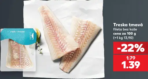 Treska tmavá filety bez kože