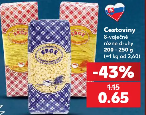 Cestoviny 8-vaječné rôzne druhy