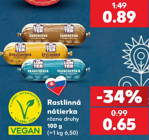 Rastlinná nátierka rôzne druhy
