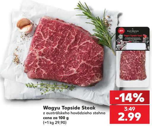 Baumann Wagyu Steak z austrálskeho hovädzieho stehna