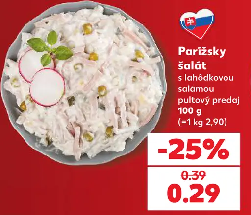 Parížsky šalát s lahôdkovou salámou