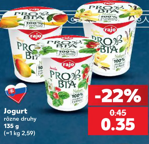 Rajo Jogurt rôzne druhy