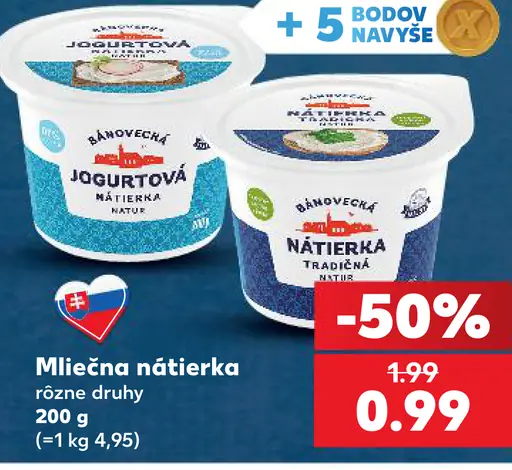 Bánovecká mliečna nátierka rôzne druhy