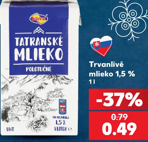 Tatranské mlieko trvanlivé 1,5 %