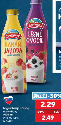 Zvolenský jogurtový nápoj 2 druhy