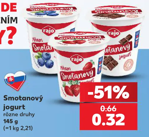 Rajo Mňam smotanový jogurt rôzne druhy