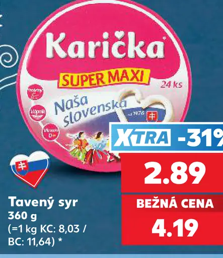 Karička tavený syr super maxi