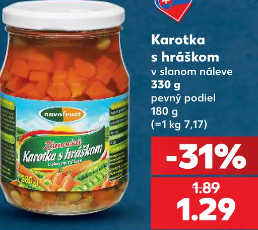 Karotka s hráškom v slanom náleve